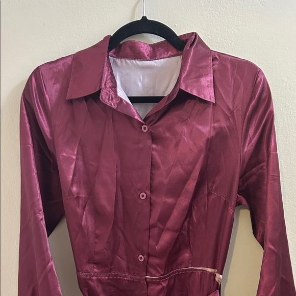 Striped Burgundy and Beige Maxi Dress* - Picture 2 of 8